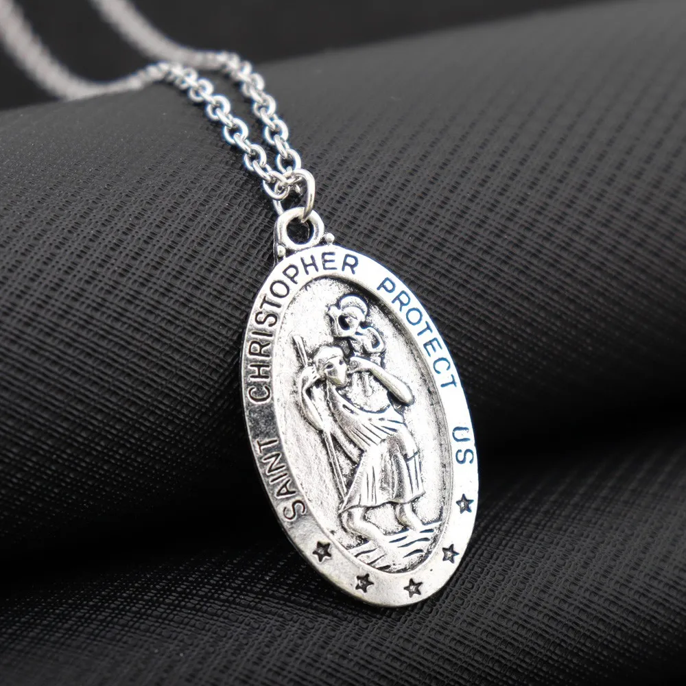 New Mr. Coffee Same St. Christopher Pendant Necklace for Men Traveler's Guardian Necklace Exquisite Fashion Jewelry Gift