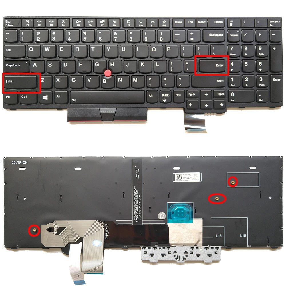 

Клавиатура-указатель США с подсветкой для ноутбука Lenovo Thinkpad P17 Gen 2, P15 Gen 2, T15g Gen 2, с подсветкой