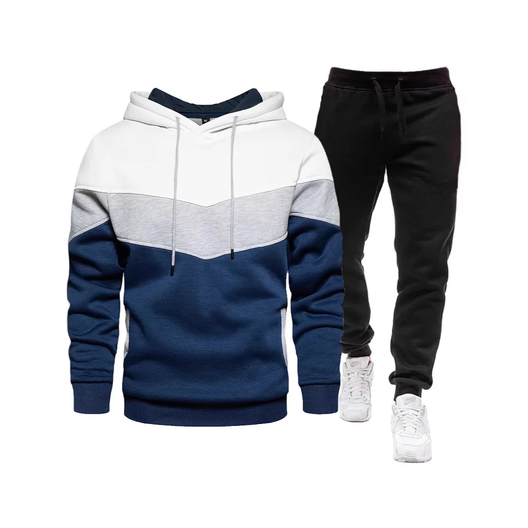 

2025 Autumn Winter New Three-color Spliced casual Sports Sweatshirt Suit Fashion Versatile Sweatshirt Trousers Two-piece Set