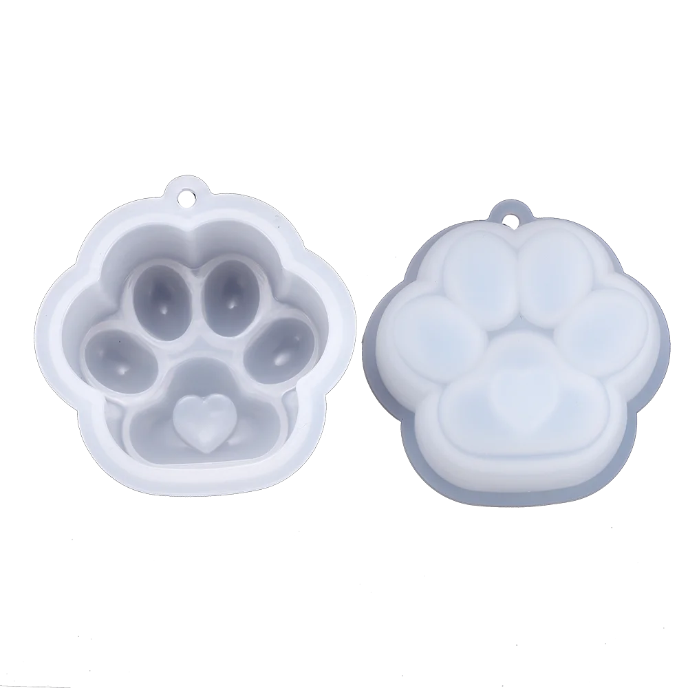 Kitten Claw Keychain Mold DIY Resin Mold Crystal Epoxy Silicone Mold Dog Tag Bone Shaped Pendant Jewelry Making Casting Mould