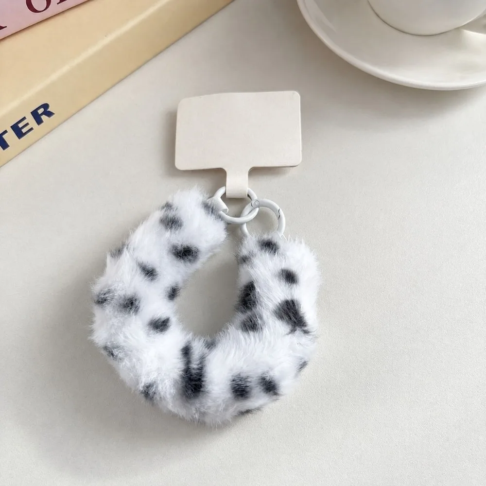 Exquisite Winter Mobile Phone Wrist Strap Warm Phone Lanyard Leopard Print Colorful Cellphone Chain Rope Cell Accessories