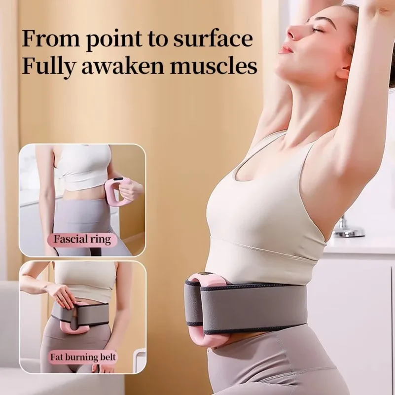 Portable USB Waist Massager Charging Muscle Relaxation Fascia Massager With Belt Electric Fascia Ring