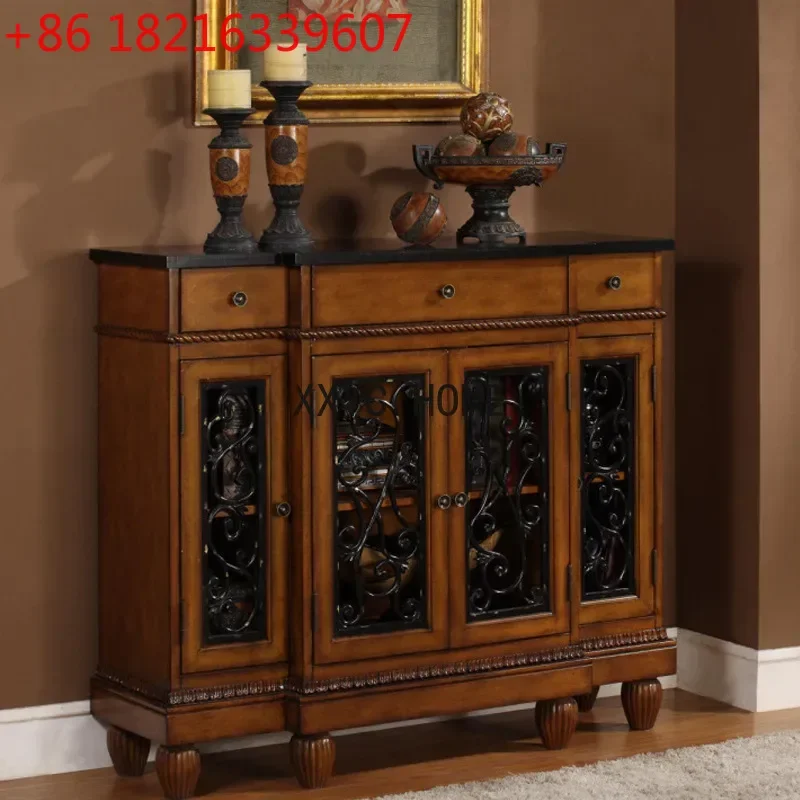 TAO Entrance Cabinet Four-Door Locker Wine Cabinet Retro Small Apartment