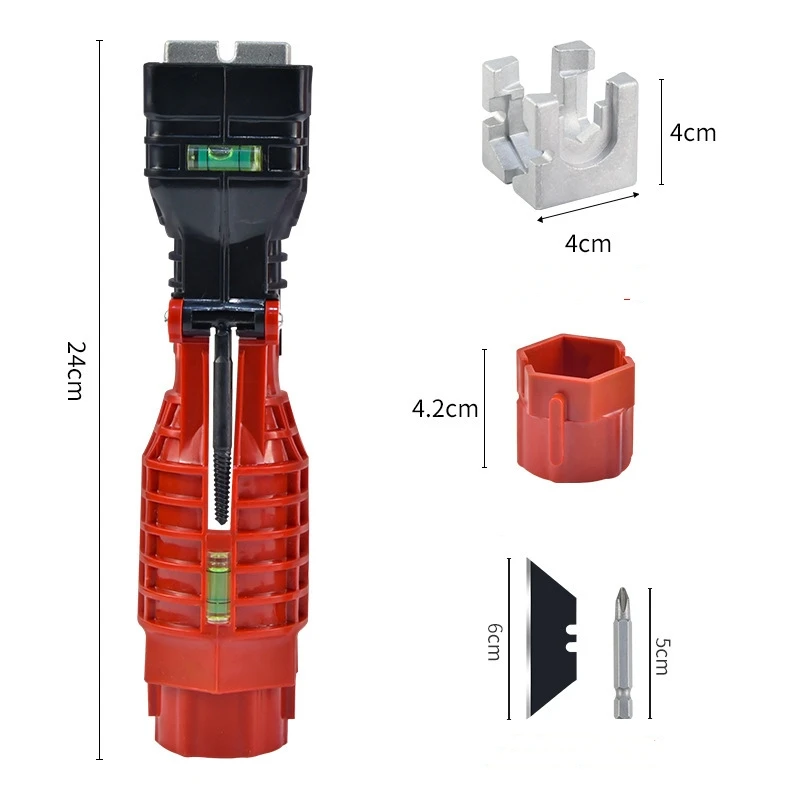 Multifuncional Repair Tool Sets, Anti-Slip Plumber Key, Encanamento Pipe Wrench Tools, Flume e Sink Repair, 18 em 1, Ferramenta Banheiro