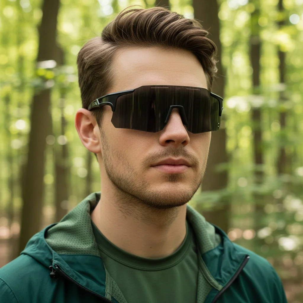 Rahmenlose Fahrradbrille, wind- und sandbeständige Sport-Sonnenbrille für Männer und Frauen, Wandern und UV-beständige Schutzbrille 9351