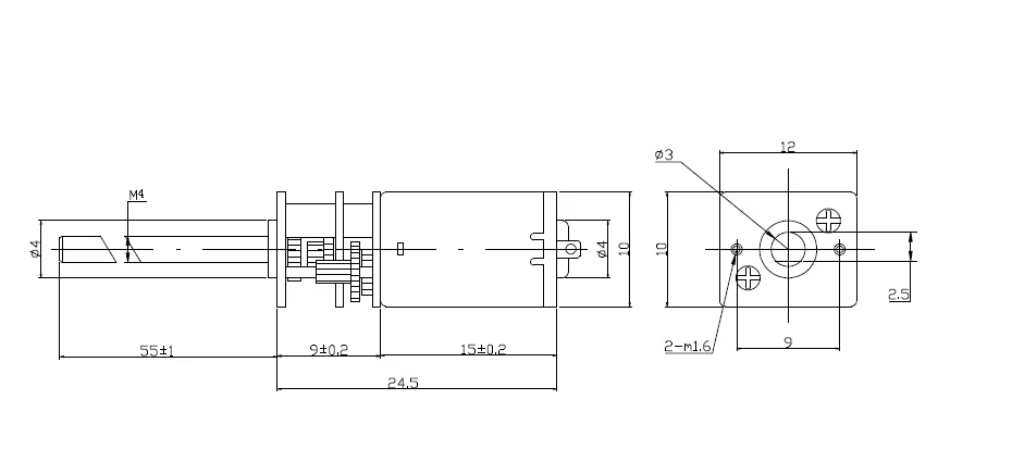 Mini N20 All Metal Gear Motor DC 3V 6V 12V 15RPM-1000RPM High Torque M4 55mm long thread Speed Reduction Gear Motor