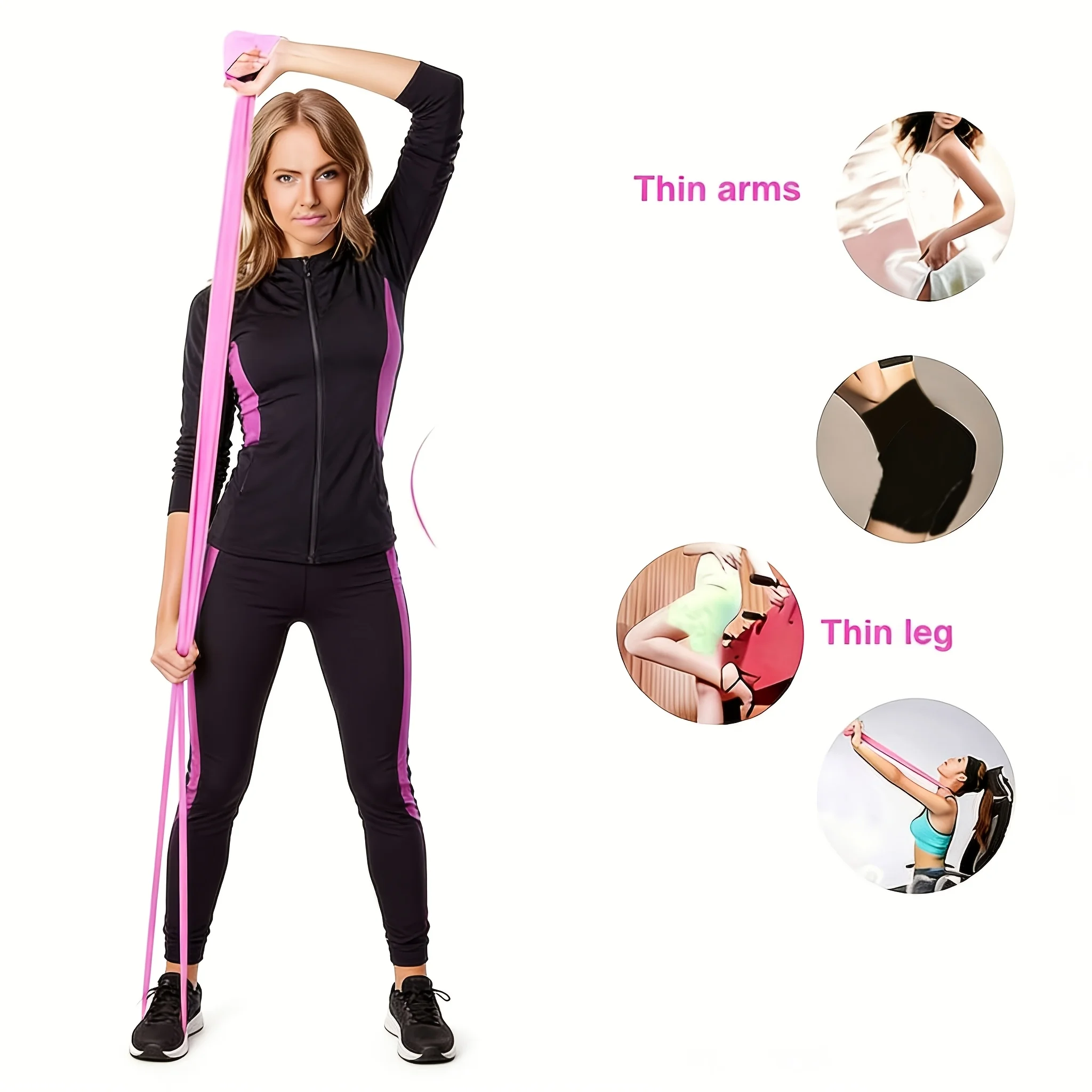 Safe safety quality verified 3pc pink gradient yoga tension sheet strength training stretching band fitness elastic band yoga re
