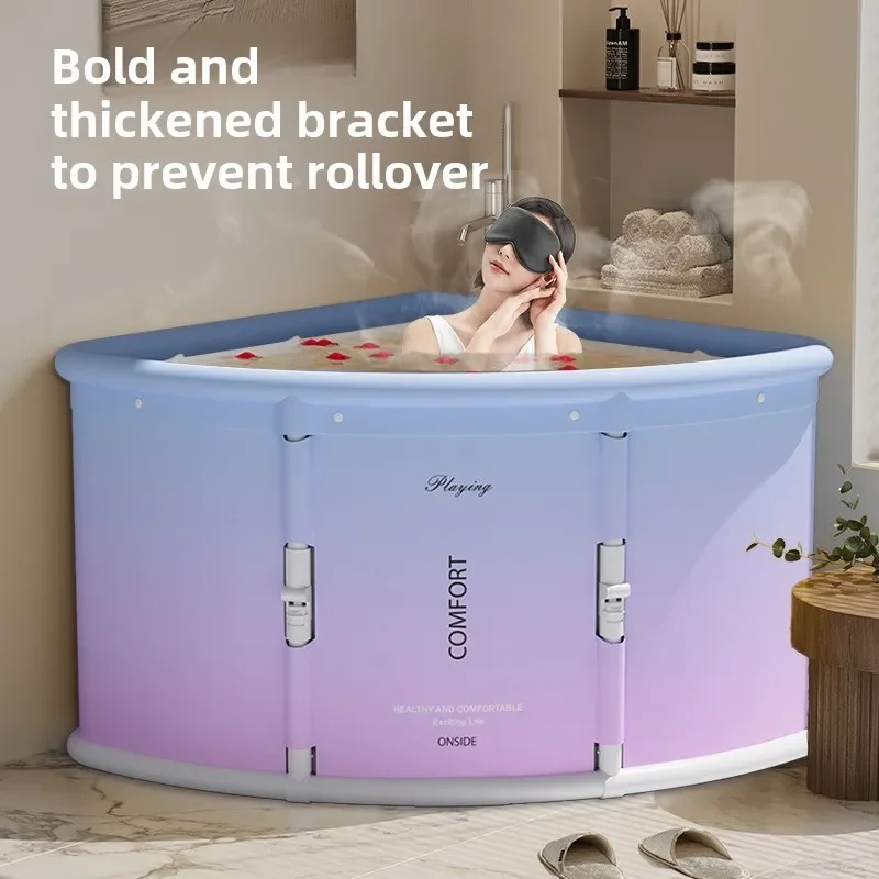 Portable Collapsible Triangle Bath Bucket, Large Capacity Bathtub, Home Ice Bath, Winter Shower Bathing Artifact