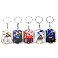 Football score card keychain C Ronaldo Portugal Kakaneymar national team World Cup acrylic pendant decor