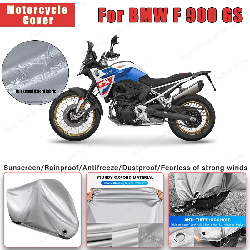 

For BMW F 900 GS No Ear Motorcycle Cover - Outdoor Full Body Protection, Waterproof Dustproof Sunscreen Moto Accessories