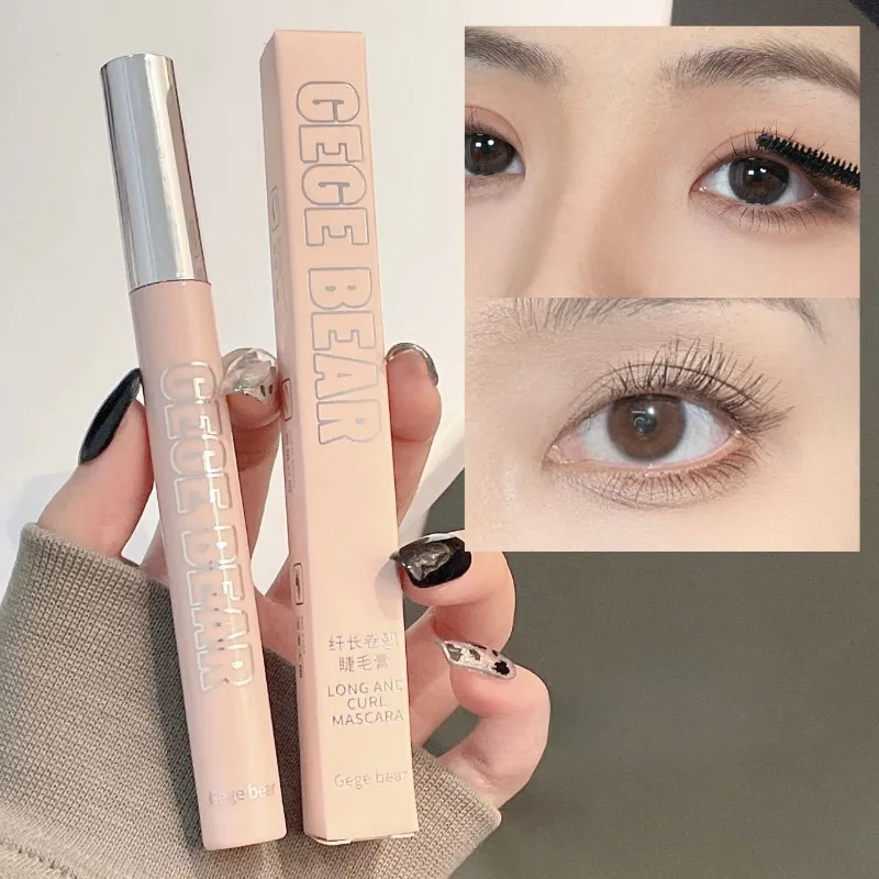 Mascara 3D z włókien jedwabiu, matowa, z ultracienkim pędzelkiem, wodoodporna, wydłużająca rzęsy, szybkoschnąca, brązowo-czarna, podkręcająca rzęsy, kosmetyki.