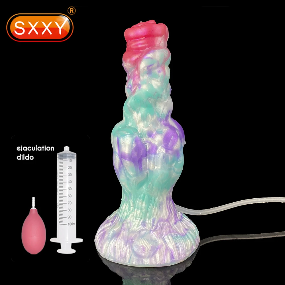 

SXXY New Ejaculating Sex Toys For Adults Huge Dog Penis Squirting Dildo Fantasy Animal Anal Plug With Sucker Vaginal Stimulate