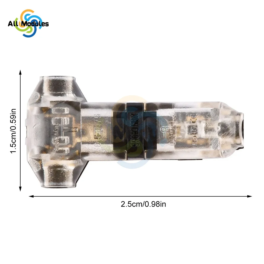 10cs niskonapięciowy T złącza przewodów T typ T 2-pinowy bezlutowny bez drutu zdzierający wymagany dla taśmy LED