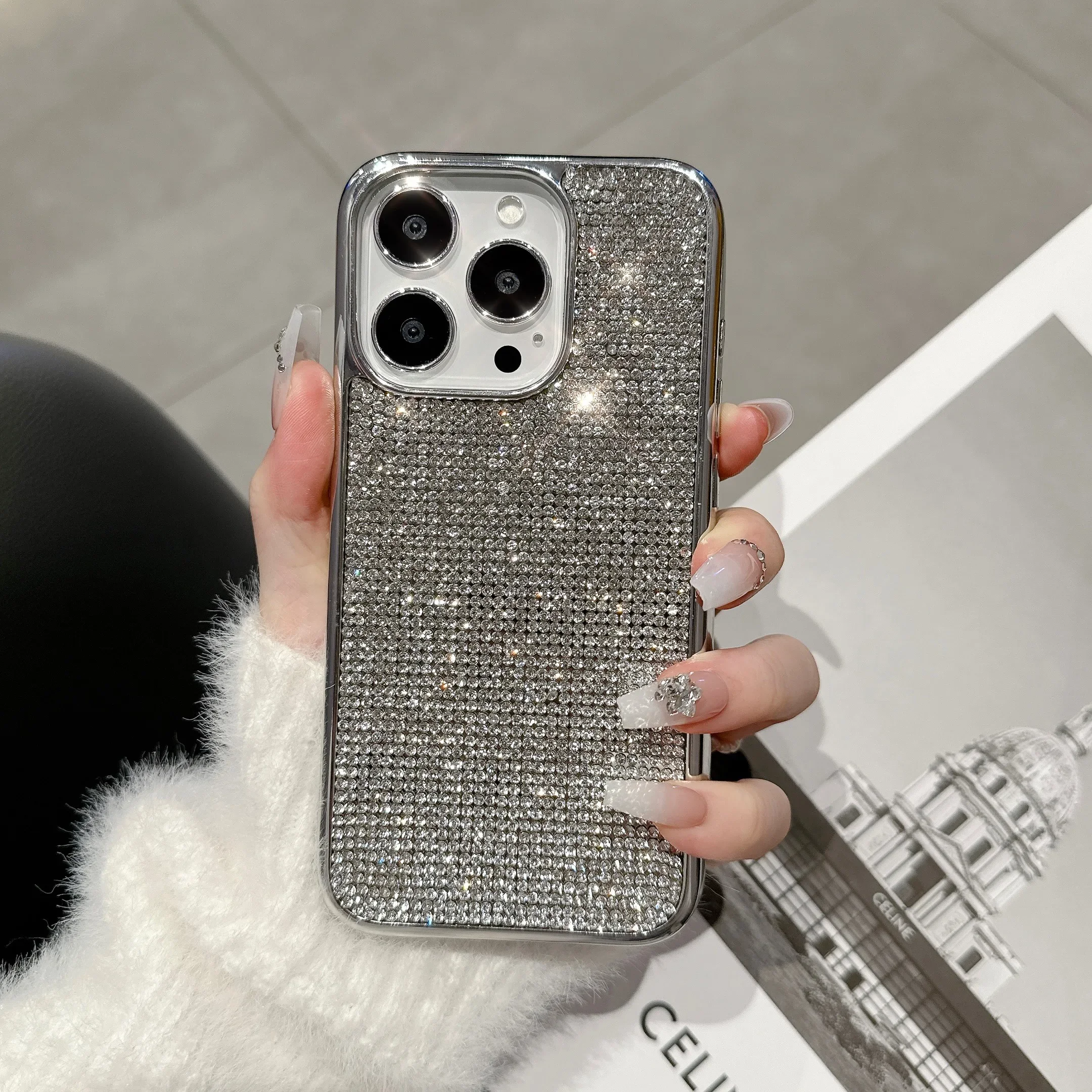 TPU Diamond Phone Case for iPhone 15 14 13 12 11 Pro Max XR XS X 7 8 Plus SE Mini Luxury Bling Glitter Soft Cover Accessories