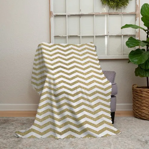 Realhomes Zigzag Gold Embossed Textured Modern Design Chenille Seat Cover