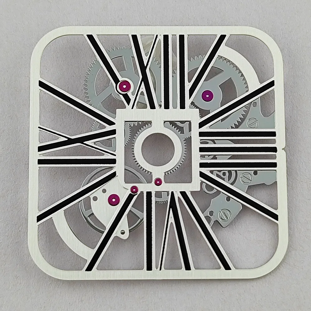 새로운 스퀘어 다이얼 NH70 중공 다이얼 27mm 다이얼 NH70NH72 무브먼트 시계 액세서리에 적합