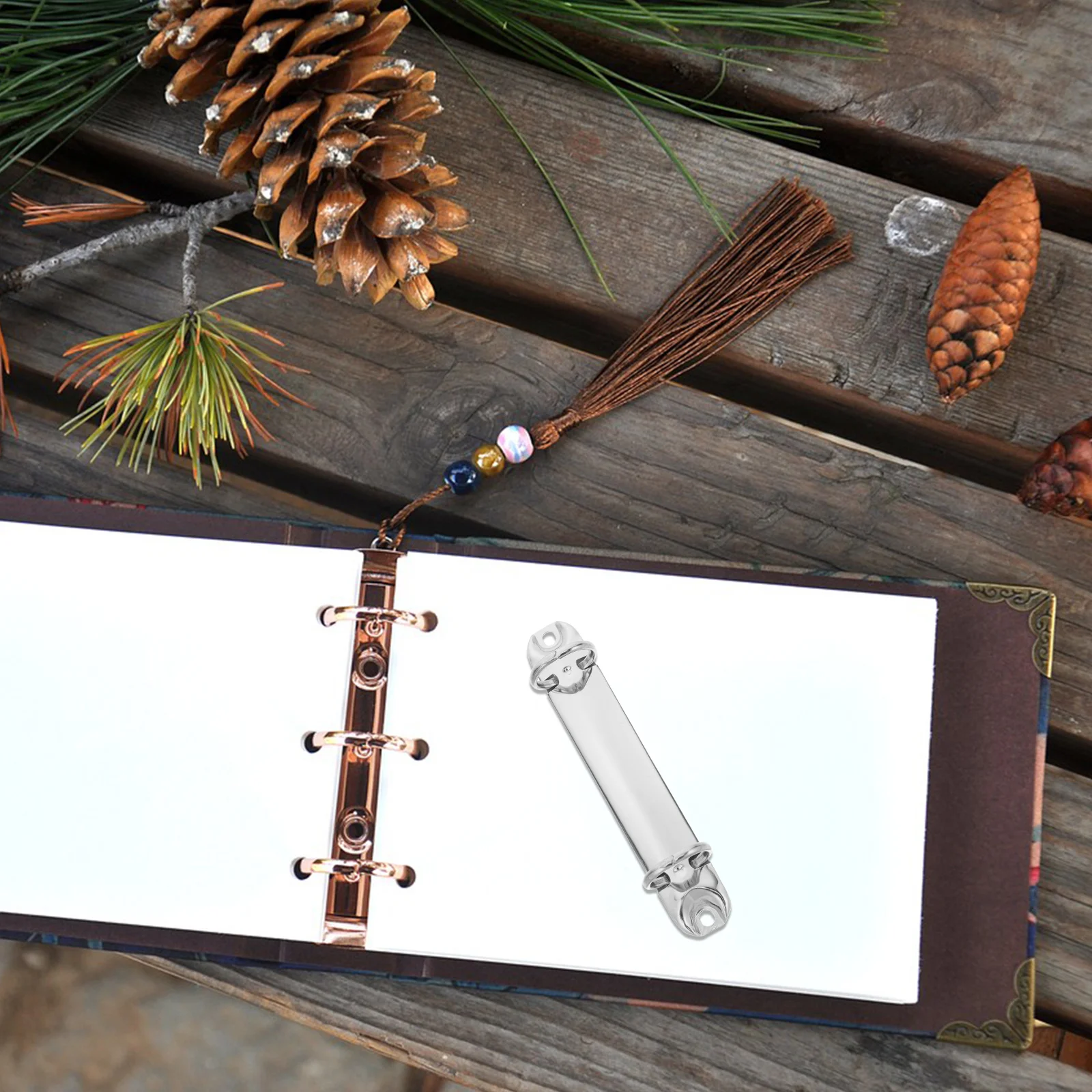 Mécanisme de reliure en métal argenté à deux anneaux, pour carnet de notes A7, reliure de documents à feuilles mobiles, fixation à anneau de remplacement