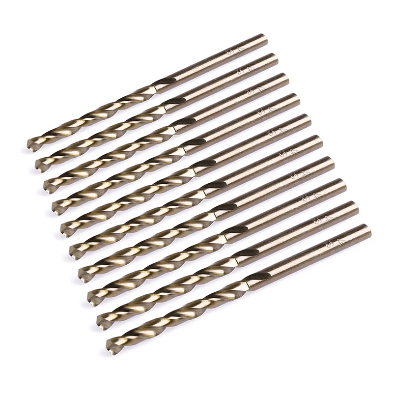 Durable Cast Iron and Hard Plastic HSS Twist Drill Bits Set 4mm Round Shank Titanium Coated Surface For Drilling woodwor