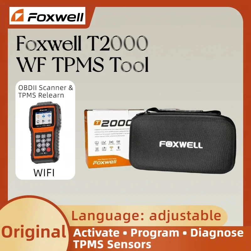 Herramienta de Programación TPMS Foxwell T2000 WF, Sistema de Monitoreo de Presión de Neumáticos, Sensor de 315/433MHz, Herramienta de Diagnóstico TPMS