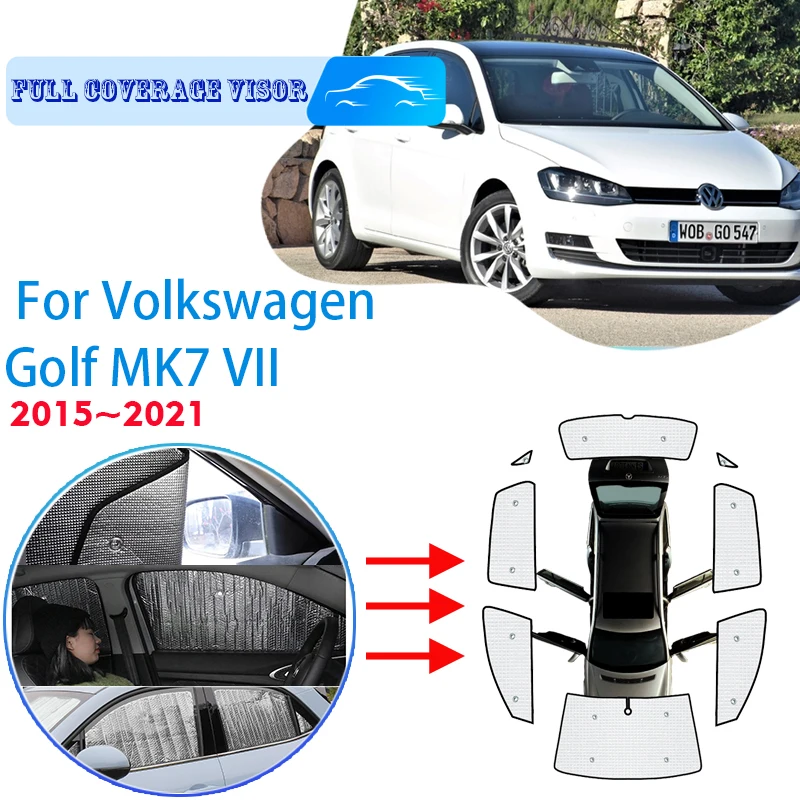 

Car Full Coverages Sunshades For Volkswagen Golf MK7 VW Golf 7 2015~2021 Anti-UV Car Sunscreen Window Sunshade Cover Accessories