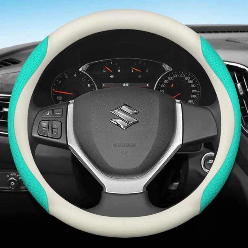 for Suzuki Vitara 4th 2015 2016 2017 2018 Car Steering Wheel Cover PU Leather Non-slip Auto Accessories