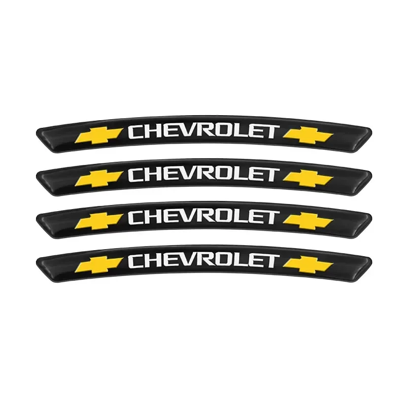 4pcs Car Tire Rims Sticker Car Logo Wheel Eyebrow Decor Decal For Chevrolet Colorado Cruze Spark Captiva Malibu Trax Aveo Camaro