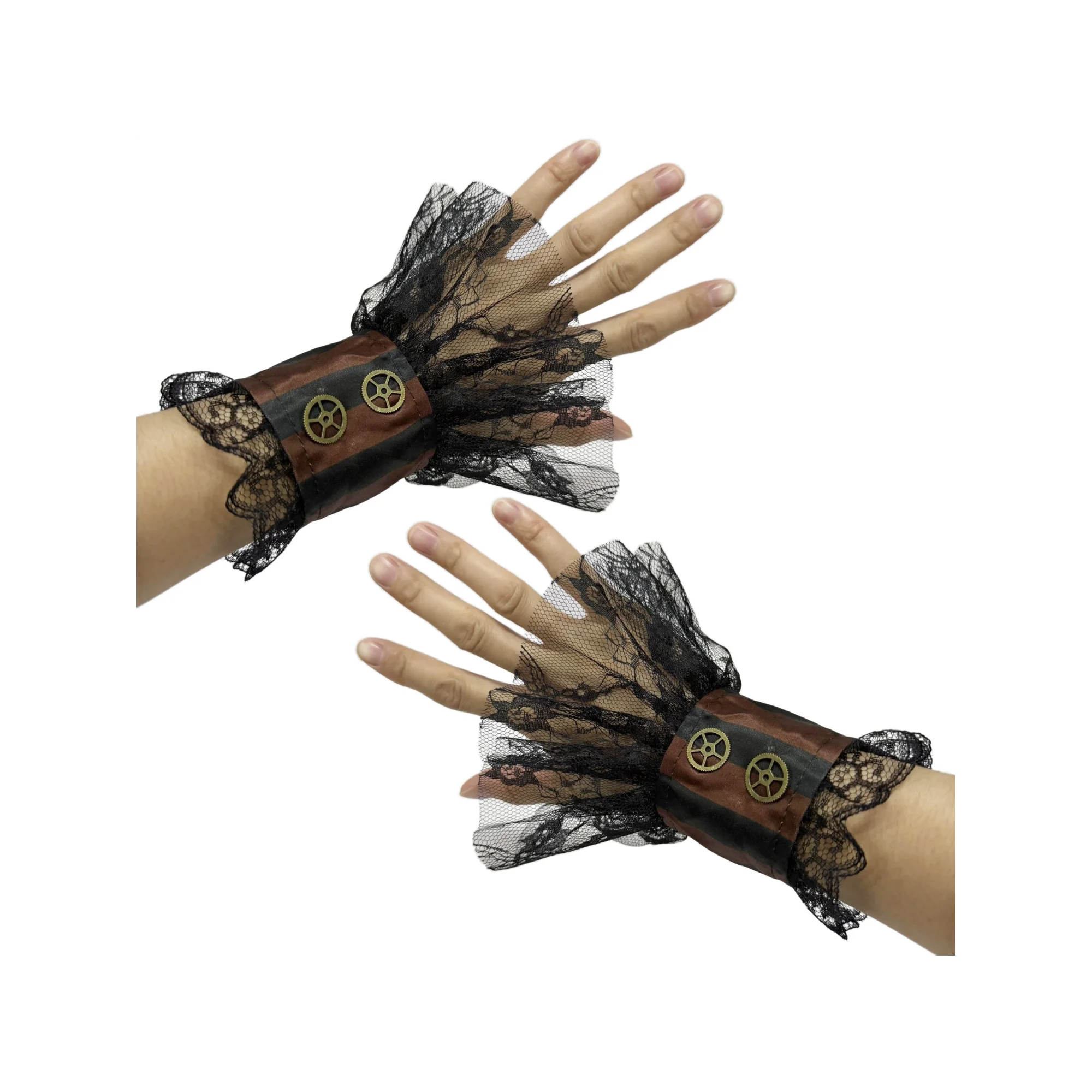 Gothic Style Personalised Mesh Half-sleeve Wristbands Holiday Performance Costume Accessories Gloves Sleeve Decoration