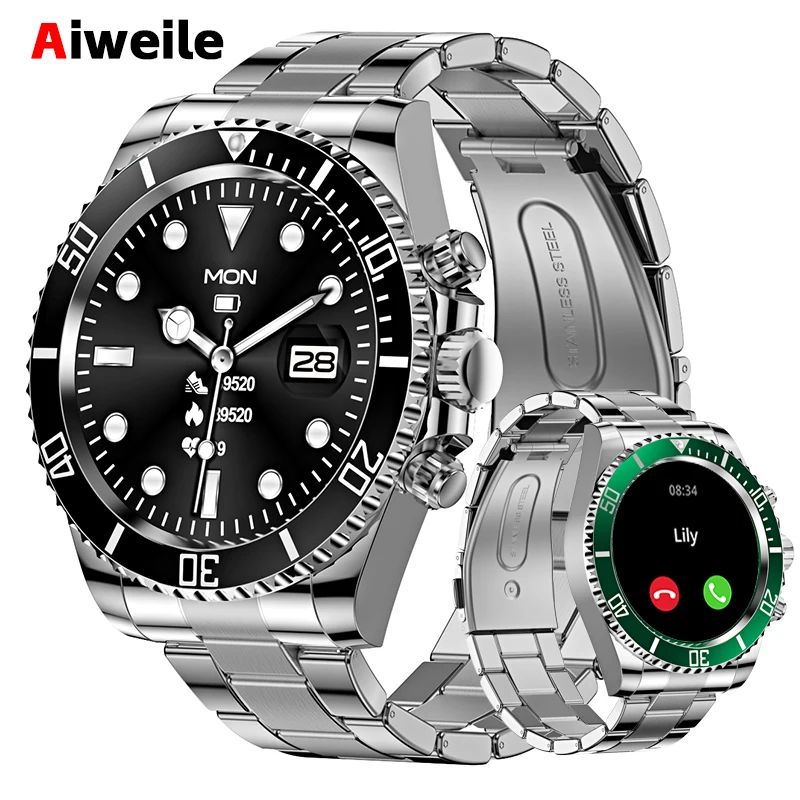 High-end Men\'s Smartwatch Smart Watch Luxury Aiweile AW12 Replica Business Sports Wireless Imitation Hebrew Korean Support 2024