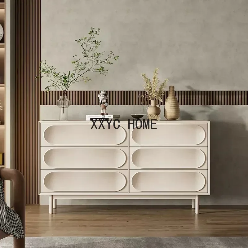 Cajonera de Madera Estilo Nórdico para Cocina, Sala de Estar, Entrada, Mesita de Noche, Cajonera Auxiliar con Cinco o Seis Cajones