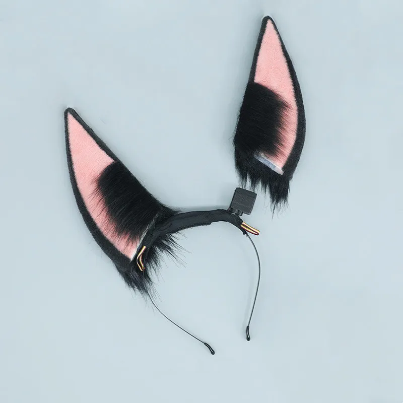 Rechargable Electric Hair Clasp Moving Fox Ear Headband Cosplay Props Carnival Halloween Club Pub Masquerade Party Headwear