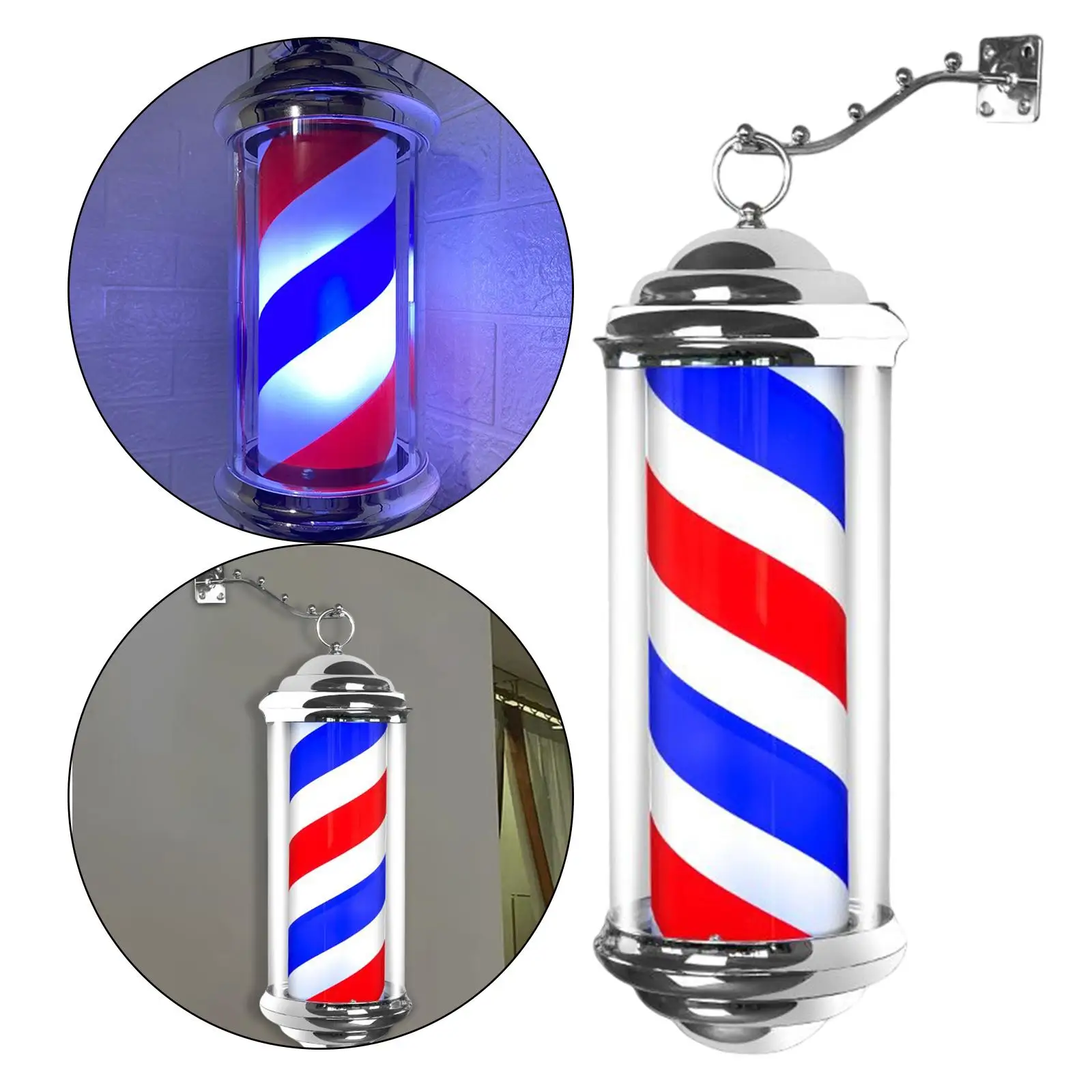 Barber Shop Sign Open Novelty Lighting Wall Hanging Waterproof Rotating Pole LED Light