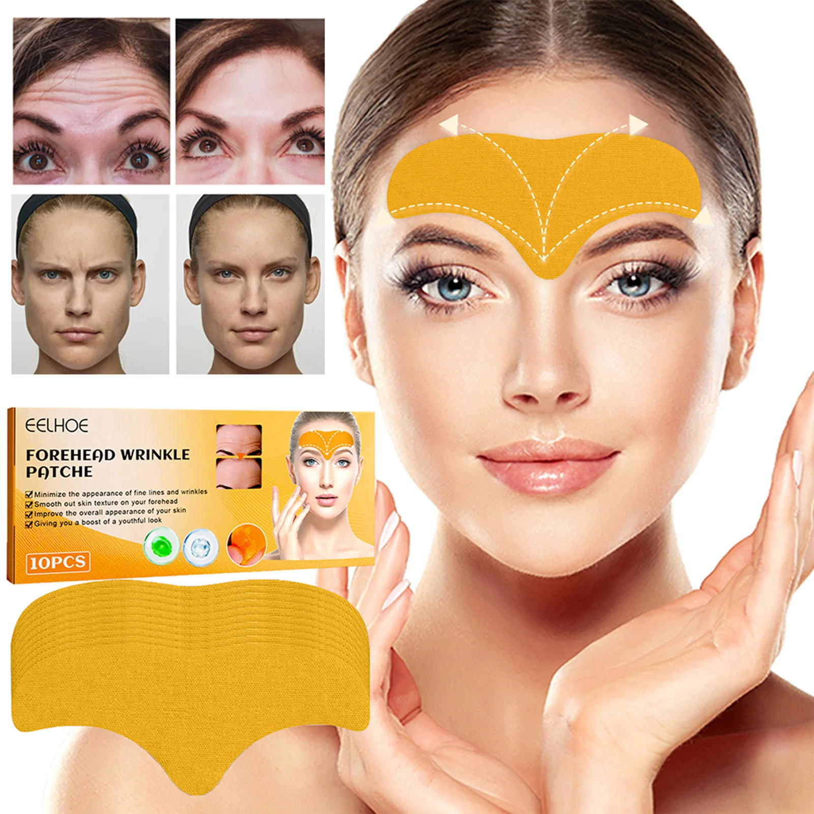 Forehead Line Mask Stickers Brighten Natural Skin Moisturizing Firming Face Mask Suitable for Combination Skin