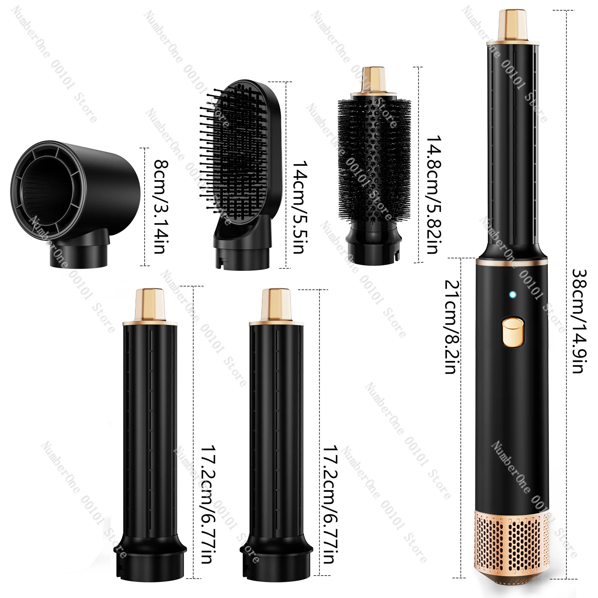 New 5-in-1 Multifunction Hot Air Comb, High Power Hair Straightener Curler & Dryer Styler, Hair Care Styling Tool