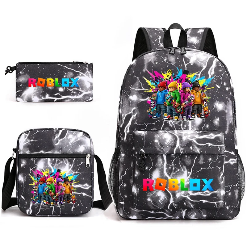 

Roblox Game Printed 3 Piece Set Student Backpack Shoulder Bag Pencil Case For School Boys And Girls