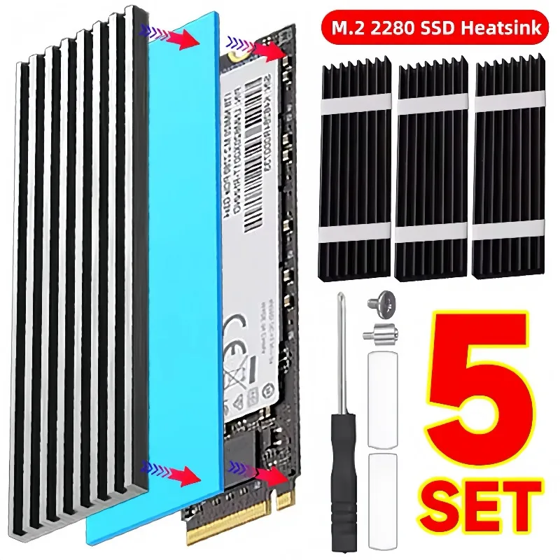 

M.2 2280 NVMe SSD-радиатор из алюминиевого сплава, термоподставка, кулер для ПК, игровой твердотельный накопитель, производительность охлаждения, инструменты для повышения охлаждения