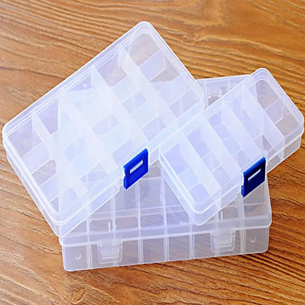 10/15/24 Plastic Jewelry Organizer Storage Case Ring Container Earring Storage Box Adjustable Compartment Box Fishing Lure Box