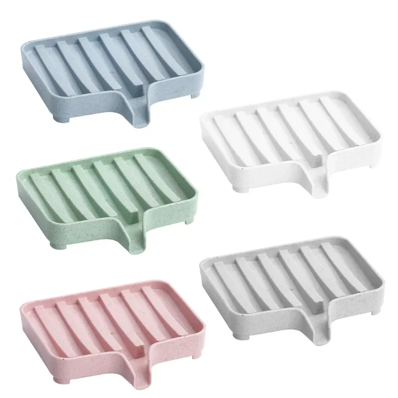 Creative Environmental Protection Wheat Straw Draining Soap Box Bathroom Soap Holder Bathroom Draining Soap Storage Box