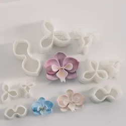 Juego de cortadores de arcilla polimérica de pétalos de flores Phalaenopsis, molde 3D de bricolaje, flores, pendientes, colgantes de joyería, troquel de corte de cerámica suave, 3 piezas