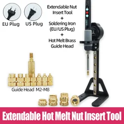 Messing Warmte Set Invoegen Moer Tool Digitale Soldeerbout Hot Melt Gekartelde Schroefdraad Inzetstukken Voor 3d Printer Inbedding Koperen Moeren Kit