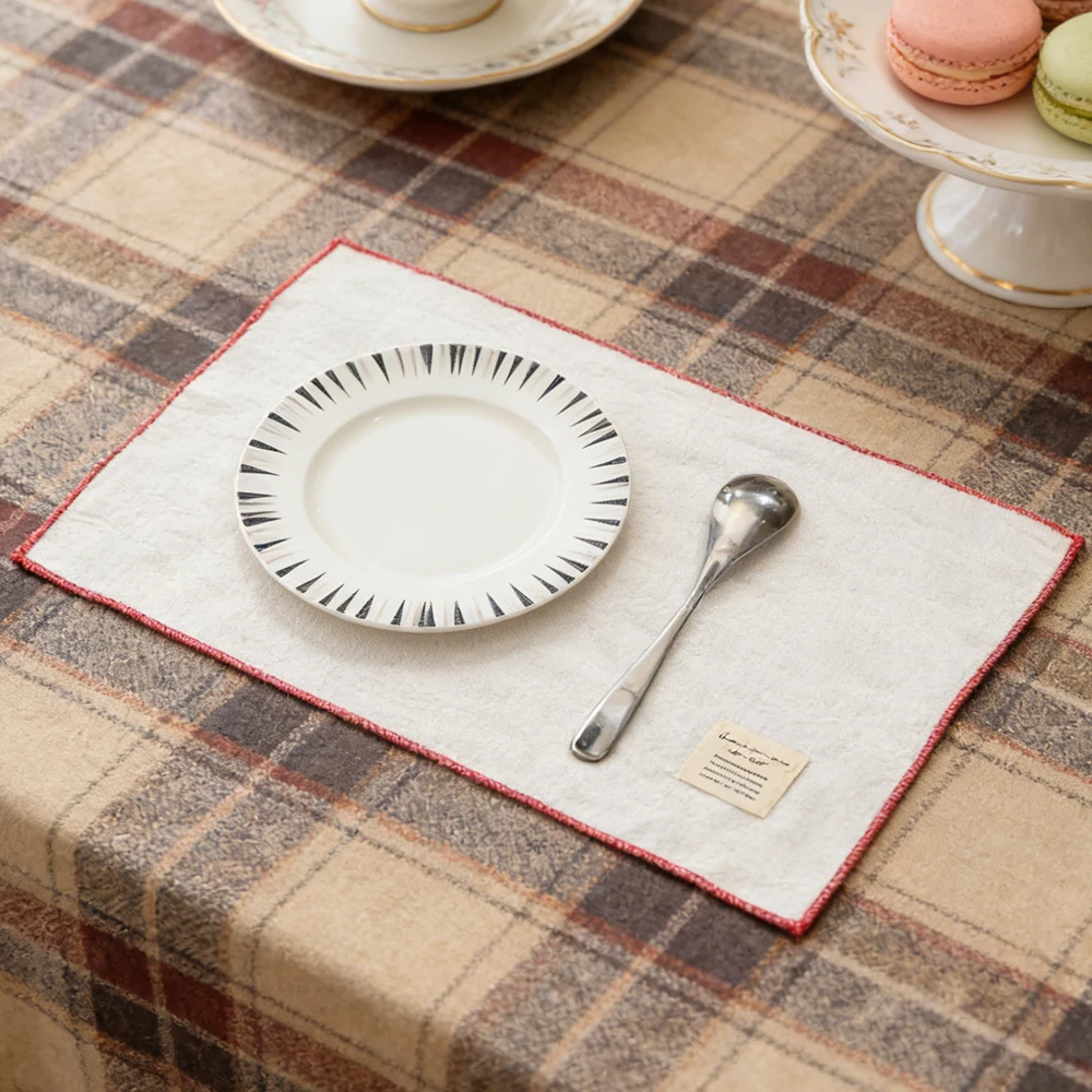 BUYNOW Solid 1PC 2PC 4 PC Table Mat Retro Rustic Minimalist Dining Table Placemat Coffee MatsHome Dining Room Table Decor