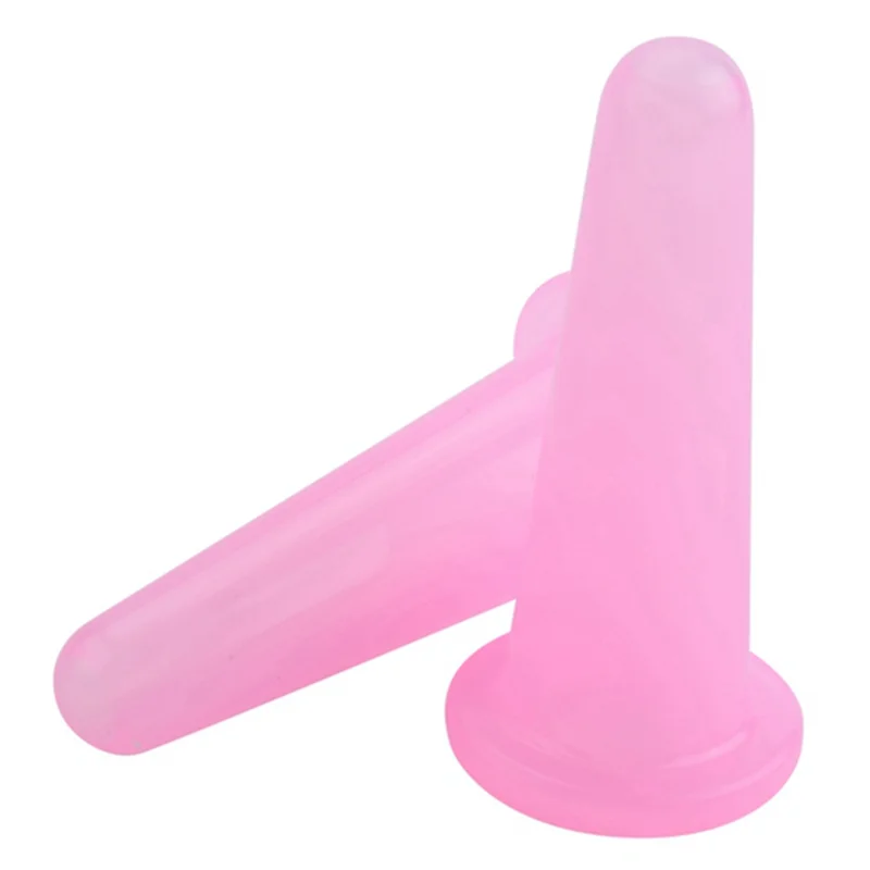 

【Price Drop】2 Sets (8) Natural Silicone Facial Cupping Vacuum Face Push Oil Shujing Suction Face Artifact Pink