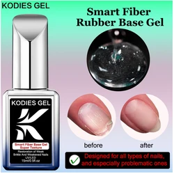 KODIES GEL Smart Fiber Base Gel Nail Polish 15ML Clear Milky White Semi Permanent UV Repair Nails Art Fiberglass Varnish Lacquer