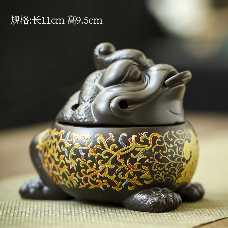 Cloisonné Golden Toad Aromatherapy Burner Creative Home Decor Incense Ceremony Piece Dropshipping