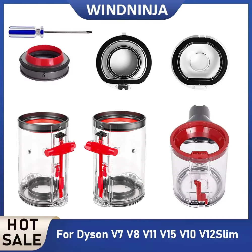Canister Bin Dust Bin Fit For Dyson V7 V8 V11 V15 V10 V12Slim Vacuum Cleaner Dust Tank Sealing Ring Base Lid Parts Replacement