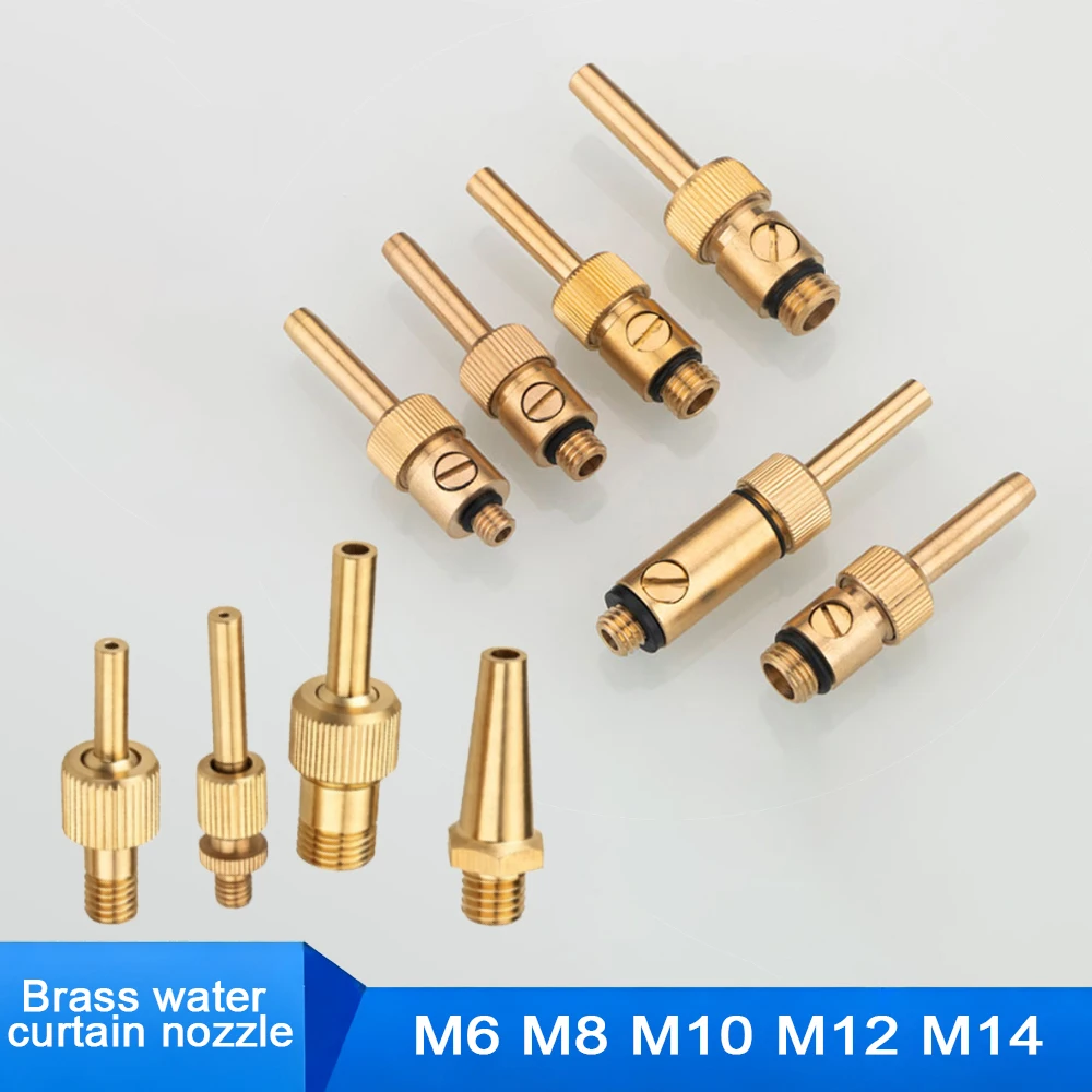 1Pcs Waterline Fountain Nozzles Adjustable Brass Water Curtain Fountain Nozzle M6-M14 Male Thread Pond Pool Landscape Supply