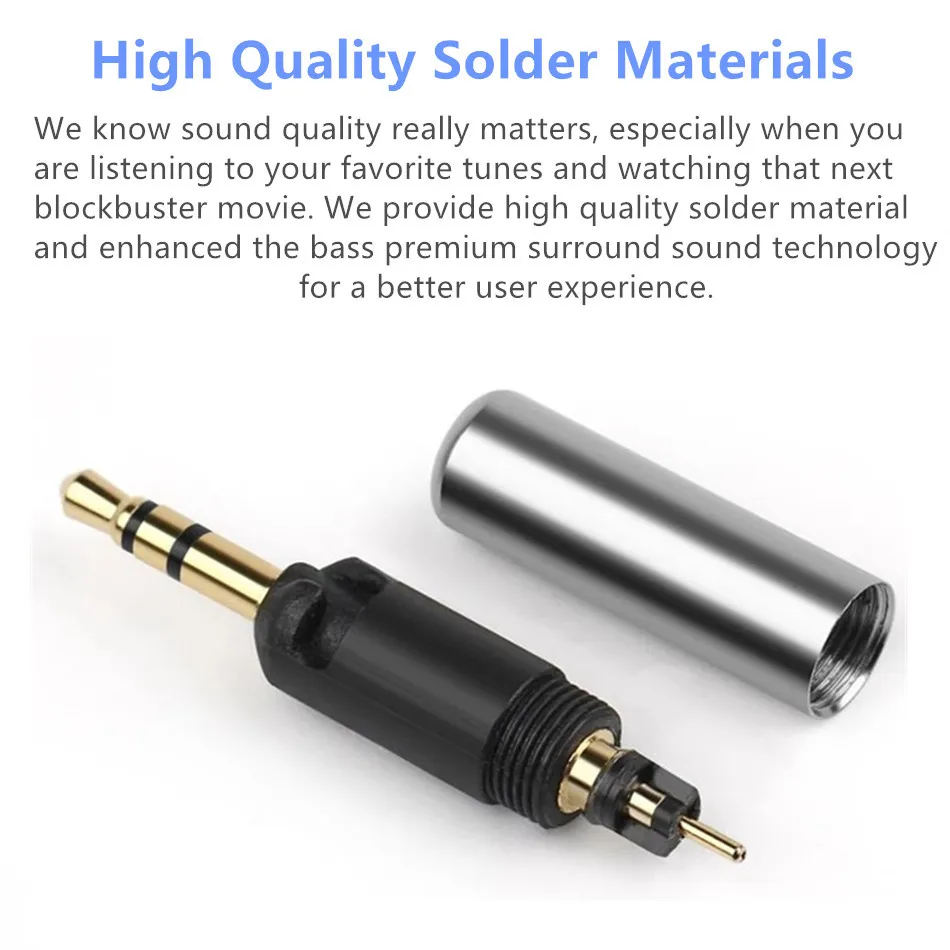 2 stück hifi audio 2,5mm stecker 3Pin Für HD598 HD558 HD518 On-Ear Kopfhörer Kopfhörer stecker – Detail 4
