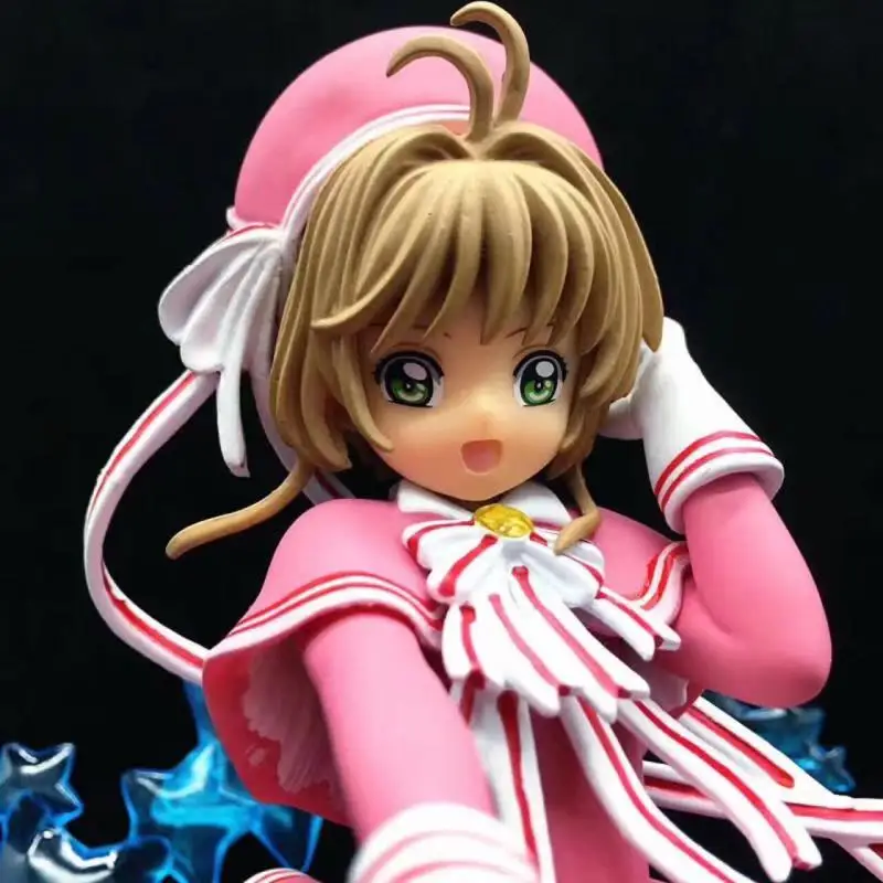 Card Captor Sakura Anime Periphery Figure 19cm Cute Pink Kinomoto Sakura Desktop Decoration Ornament Pvc Toy Gift For Girls