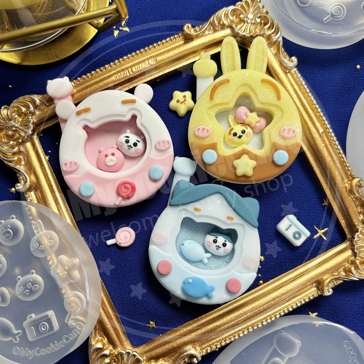 Super cute animal-shaped cat, rabbit, hamster tamagotchi epoxy resin UV resin clear silicone mold，shake mold