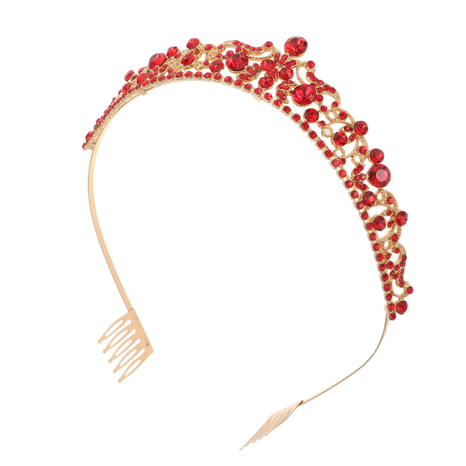 

Bridal Rhinestone Headband Green Crown Tiara Wedding Headpiece Bridal Hair Accessories Formal Parties Celebrations Sparkly Green