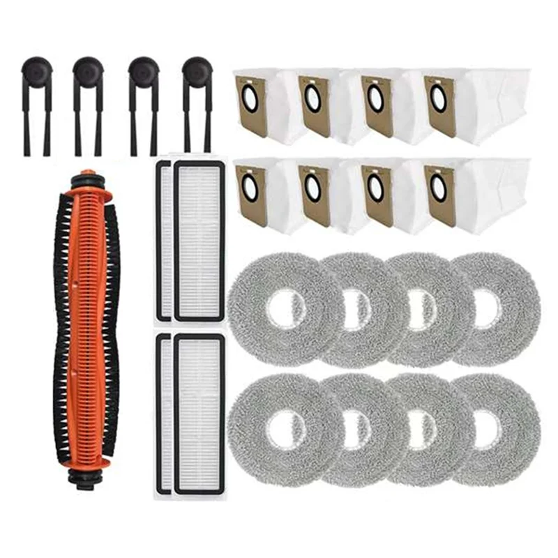 

A39T-Набор запасных частей для пылесоса (25 шт.) — основная щетка, боковая щетка, HEPA-фильтр, ткань для швабры и мешок для пыли для Xiaomi для Mijia M40S O